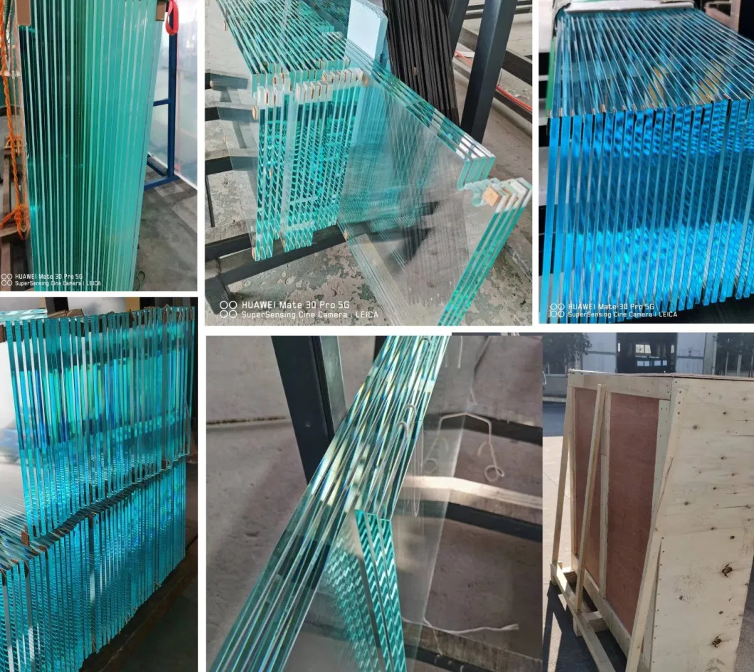 High Quality Clear/Tinted / Flat / Bent/ Shaped Design Safety Glass / Laminated Glass / Toughened / Tempered Glass for Stairs / Balustrade / Building/Shower