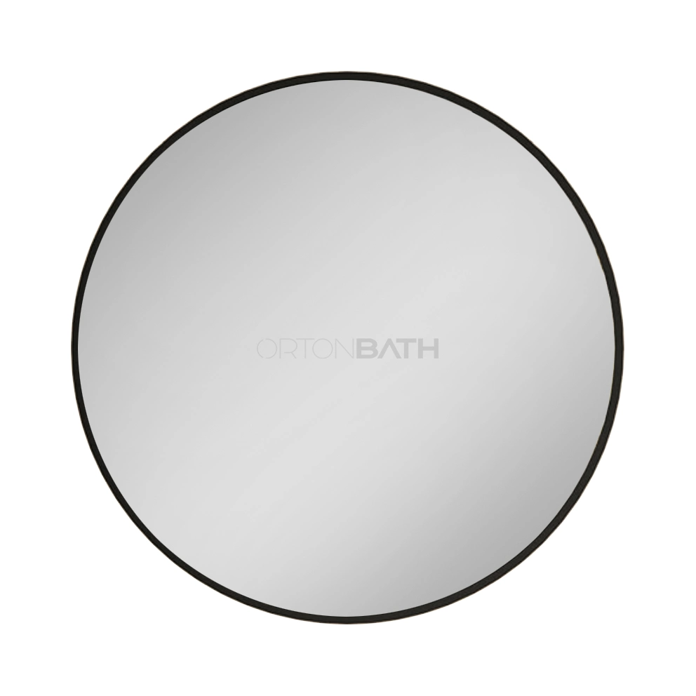 Ortonbath Round Circle Black Framed LED Bathroom Vanity Mirror, 3 Colors Light Dimmable, Makeup Mirror with Anti-Fog Touch Switch (Front-lit&Backlit)